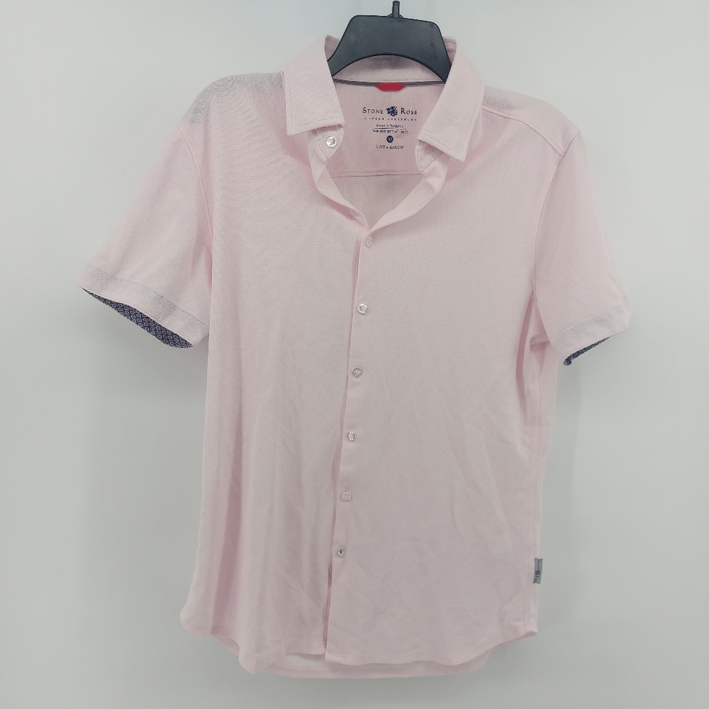 Stone Rose Pink Short Sleeve Hi Tech Dresswear Size Medium